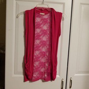 Pink Lace back vest
